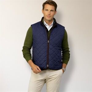 New Collars & Co Voyager Vest Mens 2XL Navy Quilted Preppy Outdoor Hiking Golf